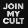 Join My Cult Logo T-Shirt Black w/ White/Grey Front Detail Join My Cult Logo T-Shirt Black w/ White/Grey Front Detail