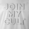 Join My Cult Logo T-Shirt White and Grey Front Detail Join My Cult Logo T-Shirt White and Grey Front Detail